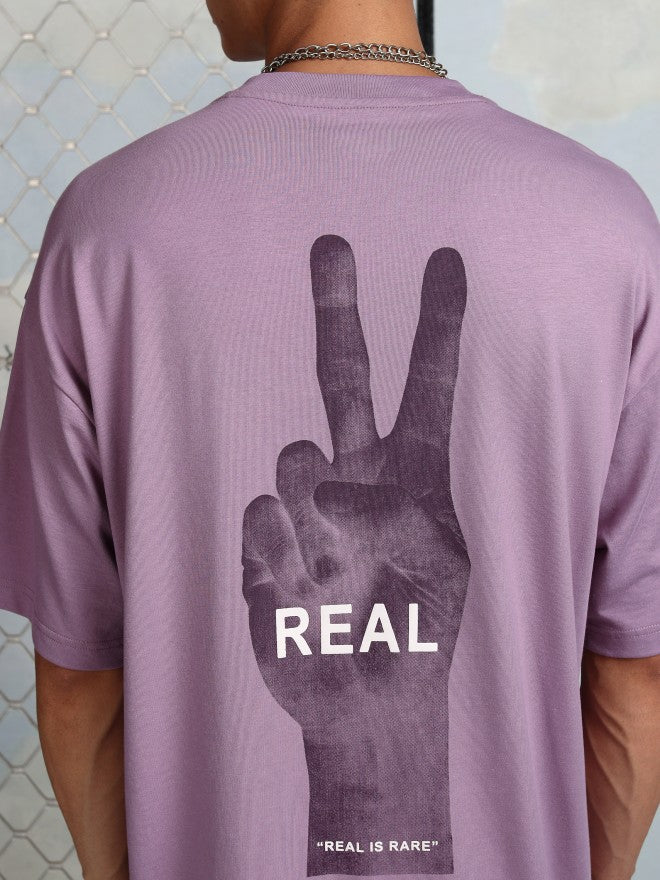 Highlander Men Mauve Printed Round Neck T-Shirt - Mauve - Image 5