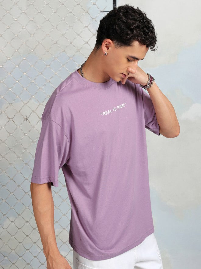 Highlander Men Mauve Printed Round Neck T-Shirt - Mauve - Image 6