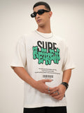Highlander Men Off White Printed Oversized Fit Round Neck T-Shirt - Off White - Image 1