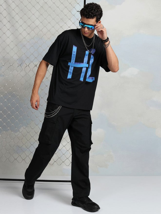 Highlander Men Black Printed Round Neck T-Shirt - Black - Image 2