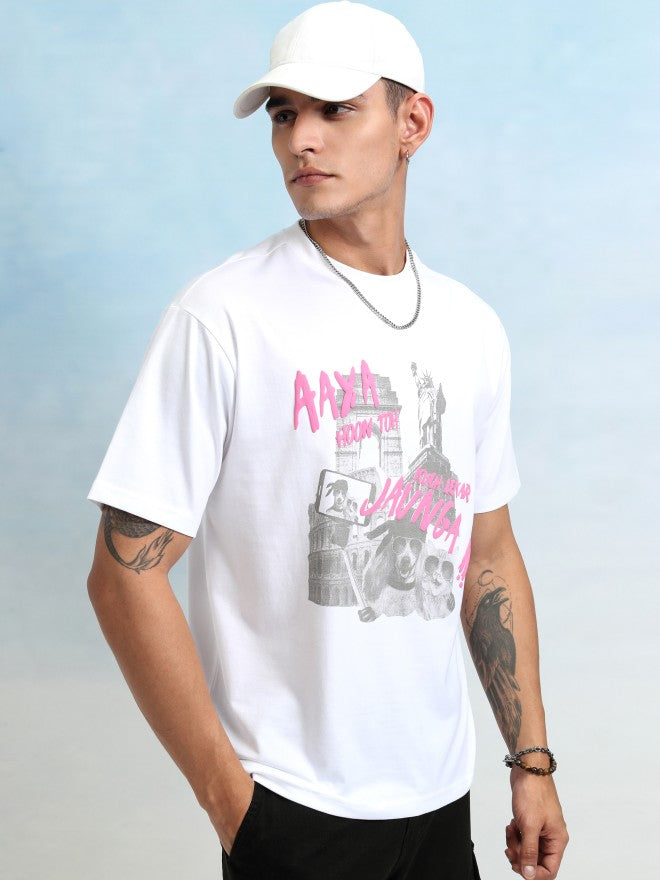 Highlander Men White Printed Relaxed Fit T-Shirt - White - Image 6