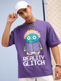 Highlander Men Purple Printed Round Neck T-Shirt - Purple - Image 1