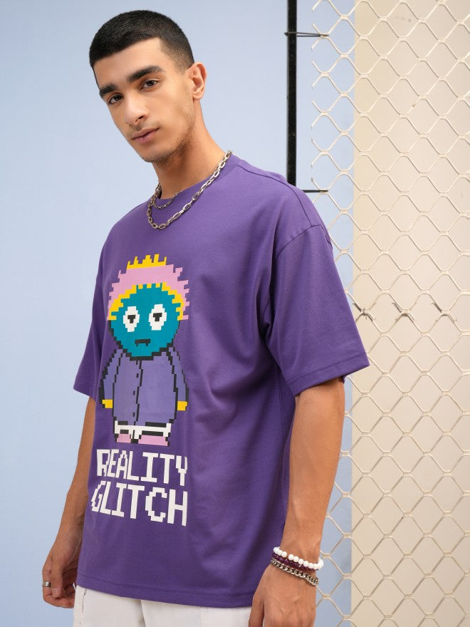 Highlander Men Purple Printed Round Neck T-Shirt - Purple - Image 4
