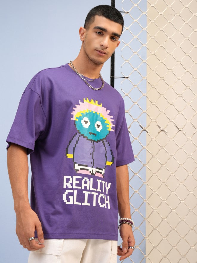 Highlander Men Purple Printed Round Neck T-Shirt - Purple - Image 6