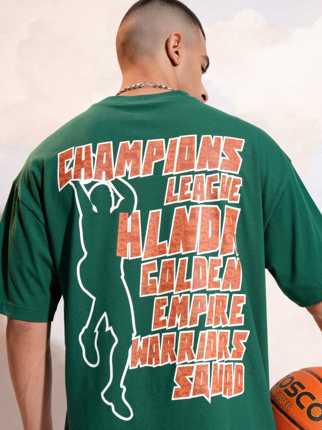 Highlander Men Green Printed Round Neck T-Shirt - Green - Image 1