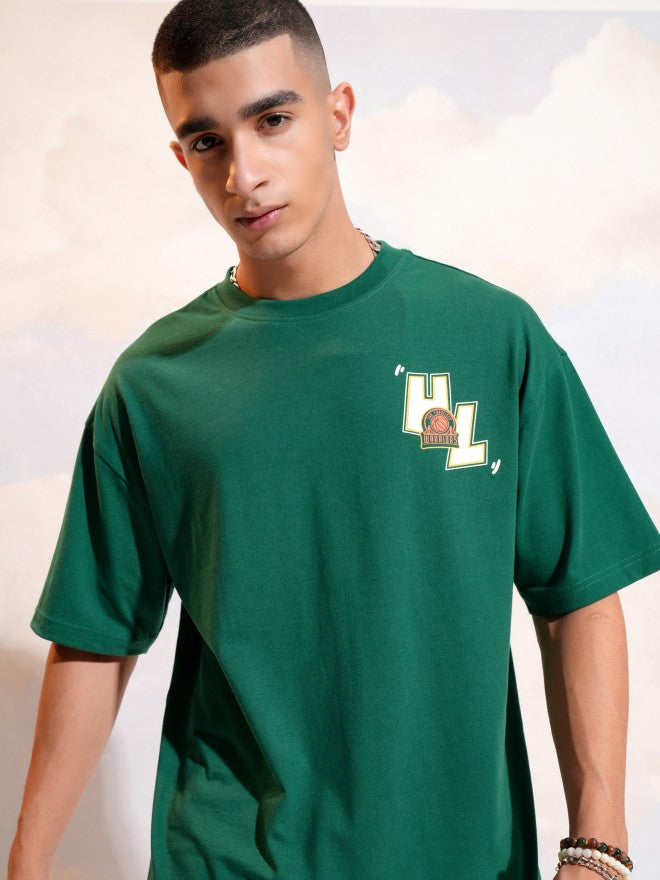 Highlander Men Green Printed Round Neck T-Shirt - Green - Image 3