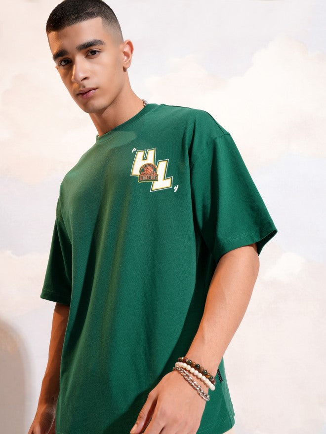 Highlander Men Green Printed Round Neck T-Shirt - Green - Image 4