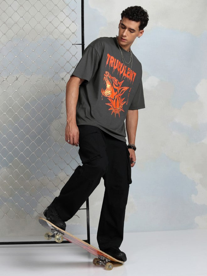 Highlander Men Grey Printed Round Neck T-Shirt - Grey - Image 2