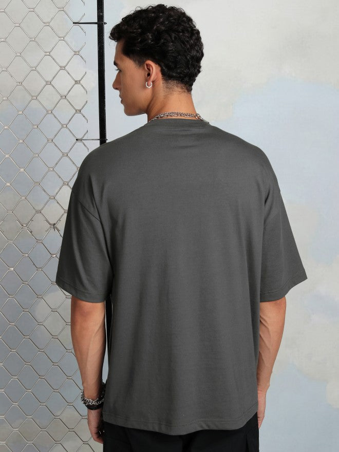 Highlander Men Grey Printed Round Neck T-Shirt - Grey - Image 3