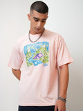 Highlander Men Peach Printed Round Neck T-Shirt - Peach - Image 1