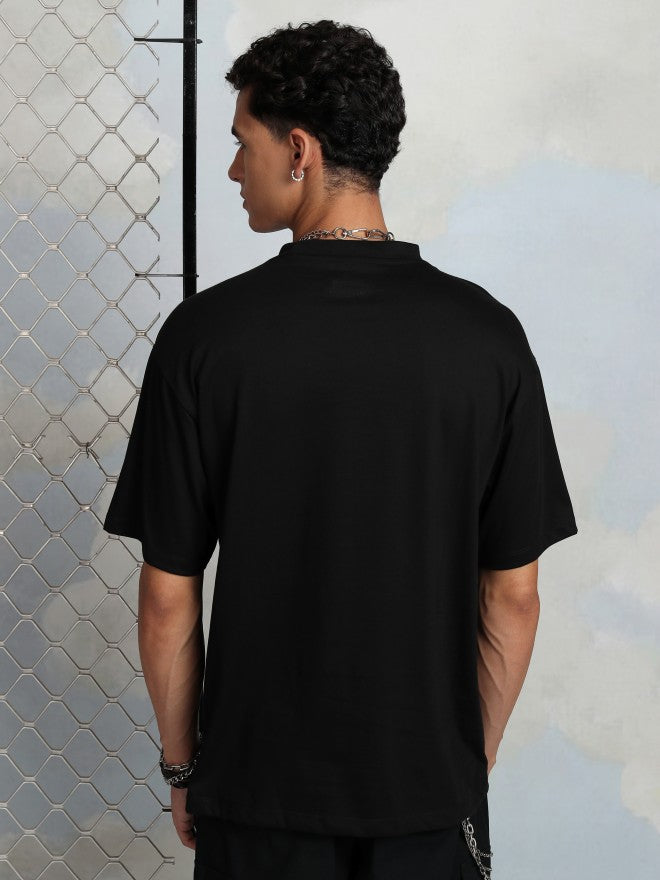 Highlander Men Black Printed Round Neck T-Shirt - Black - Image 3