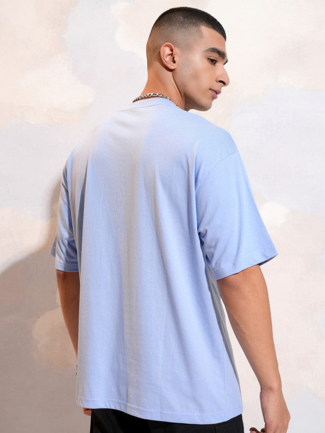 Highlander Men Blue Printed Round Neck T-Shirt - Blue - Image 3
