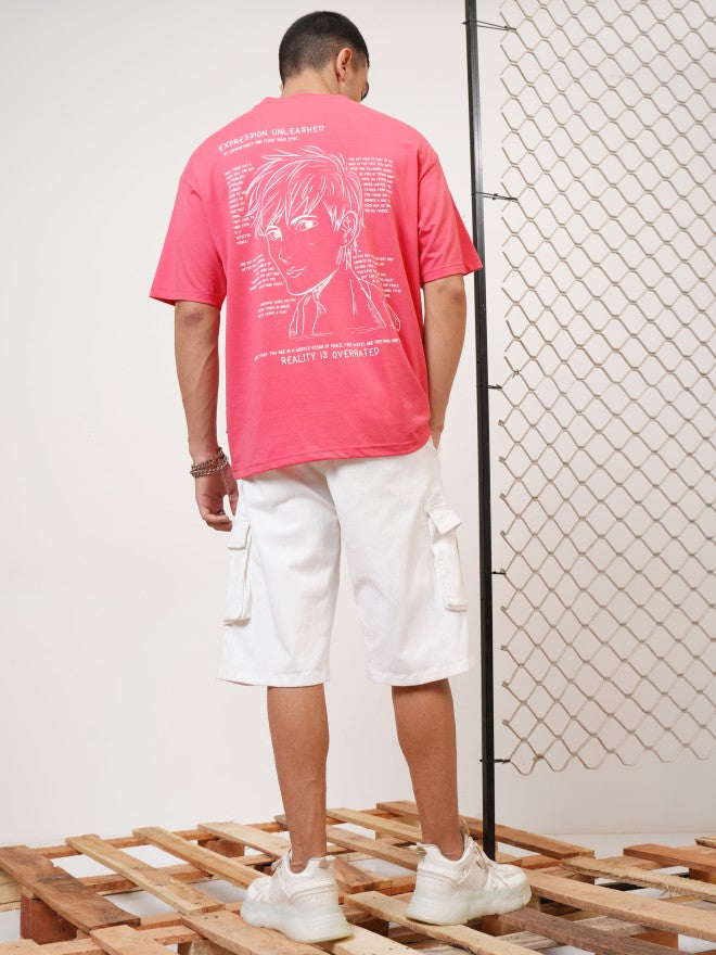 Highlander Men Rose Printed Round Neck T-Shirt - Rose - Image 2