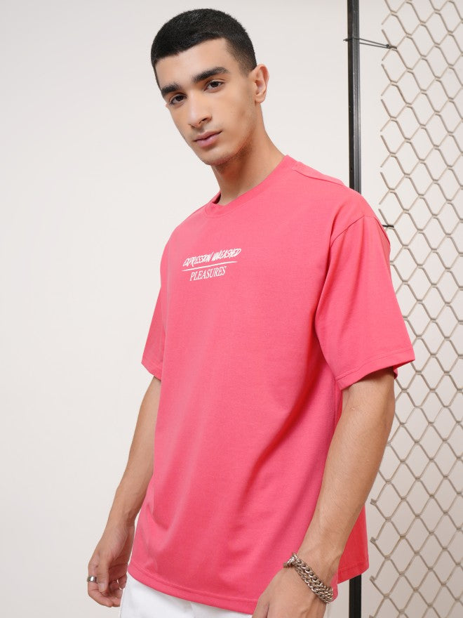 Highlander Men Rose Printed Round Neck T-Shirt - Rose - Image 4