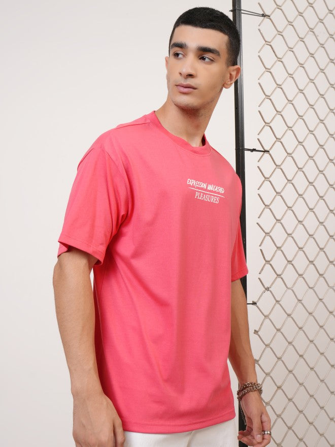 Highlander Men Rose Printed Round Neck T-Shirt - Rose - Image 6