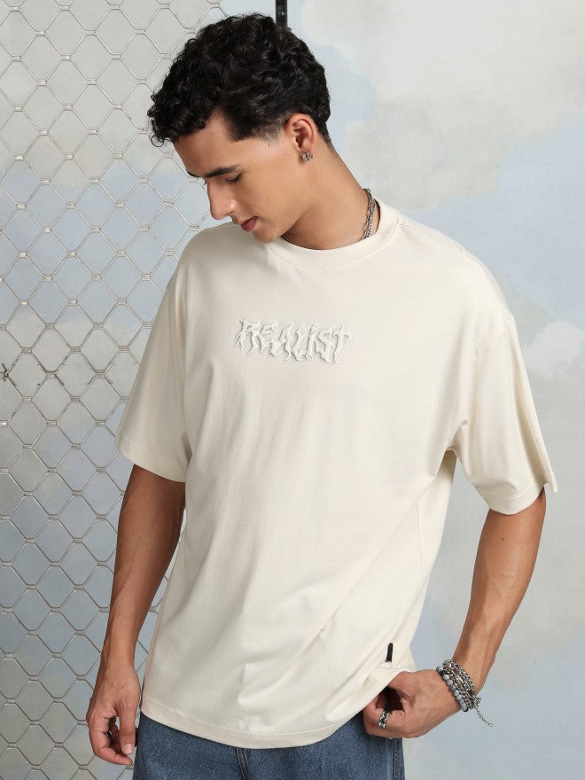 Highlander Men Cream Printed Round Neck T-Shirt - Cream - Image 4