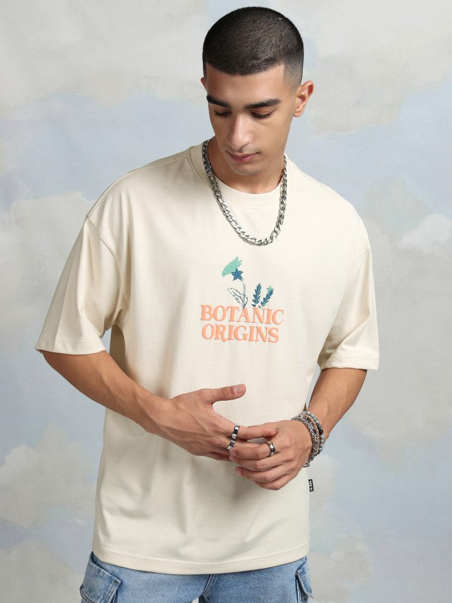 Highlander Men Cream Printed Round Neck T-Shirt - Cream - Image 3