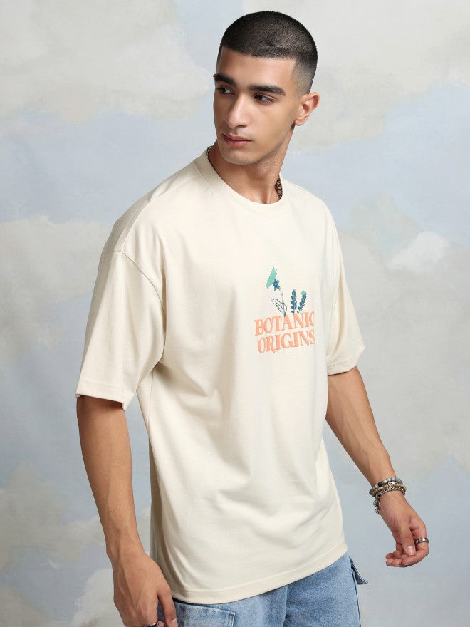 Highlander Men Cream Printed Round Neck T-Shirt - Cream - Image 6
