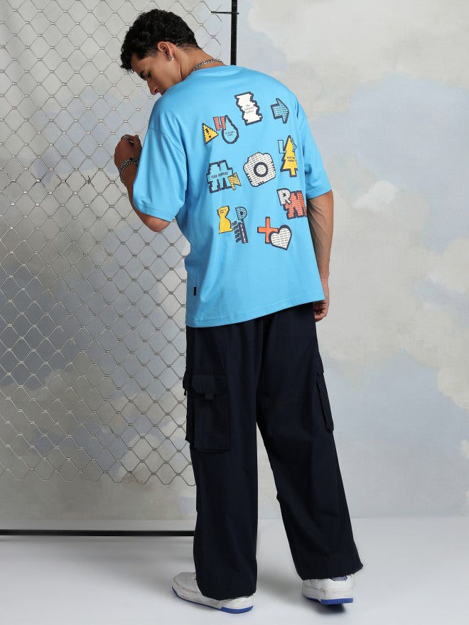 Highlander Men Turquoise Printed Round Neck T-Shirt - Turquoise - Image 2