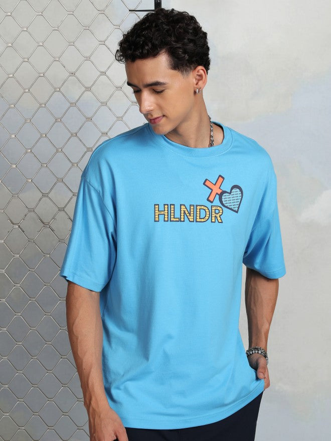 Highlander Men Turquoise Printed Round Neck T-Shirt - Turquoise - Image 3
