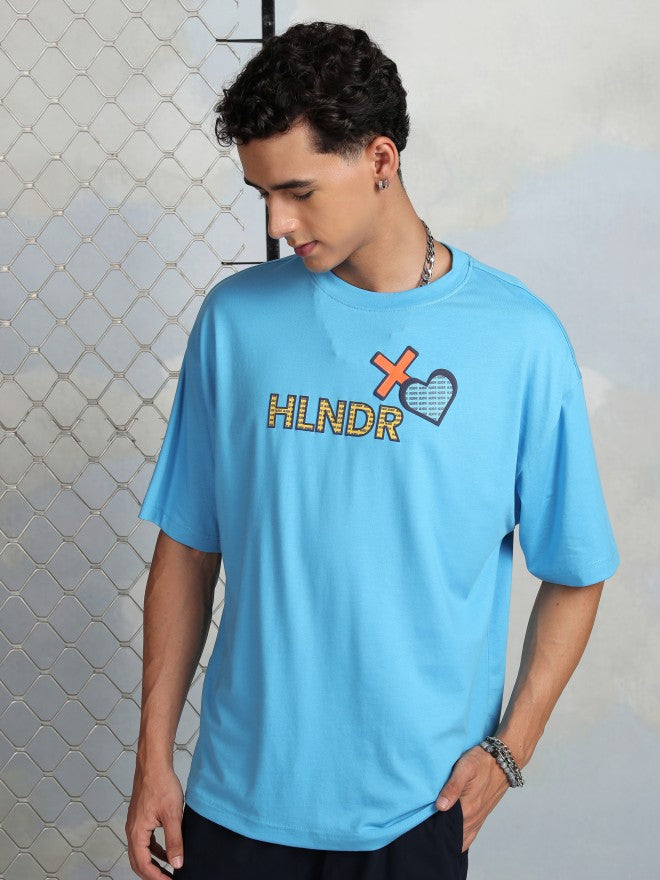 Highlander Men Turquoise Printed Round Neck T-Shirt - Turquoise - Image 4