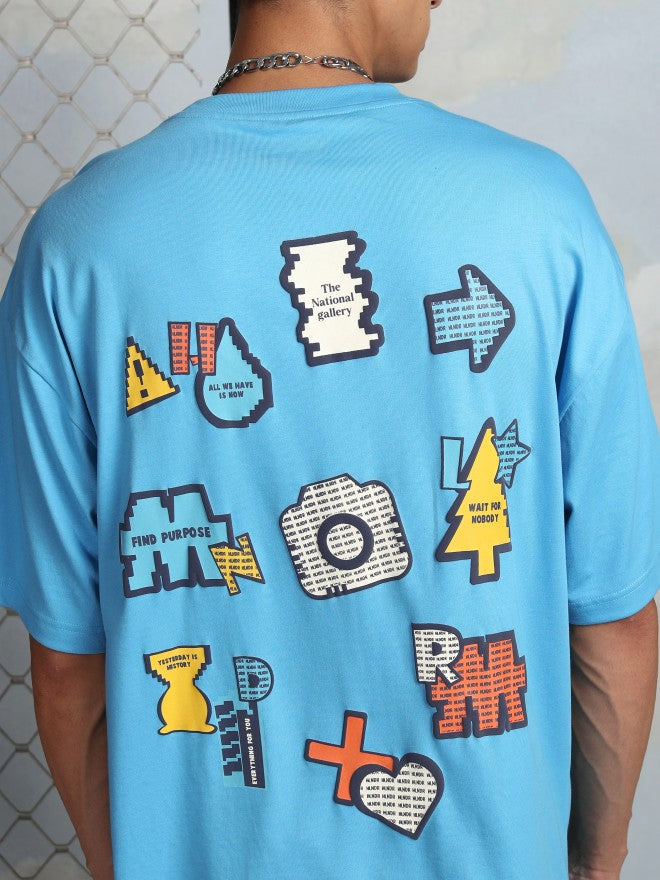 Highlander Men Turquoise Printed Round Neck T-Shirt - Turquoise - Image 5