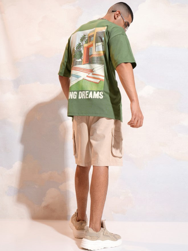 Highlander Men Olive Printed Round Neck T-Shirt - Olive - Image 2