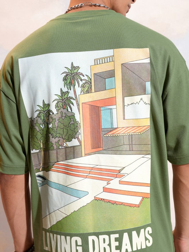 Highlander Men Olive Printed Round Neck T-Shirt - Olive - Image 5