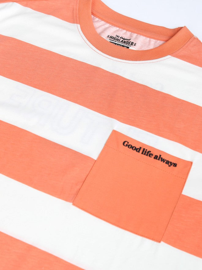 Highlander Men Off White Printed Round Neck Relaxed Fit T-Shirt - Off White - Image 7