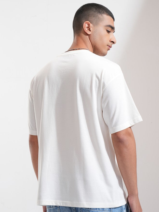 Highlander Men Off White Printed Relaxed Fit T-Shirt - Off White - Image 3