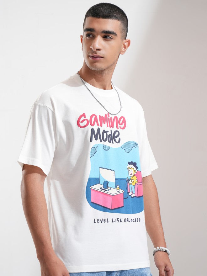 Highlander Men Off White Printed Relaxed Fit T-Shirt - Off White - Image 6
