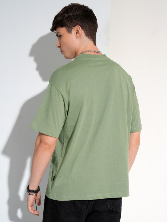 Highlander Men Olive Printed Round Neck T-Shirt - Olive - Image 3