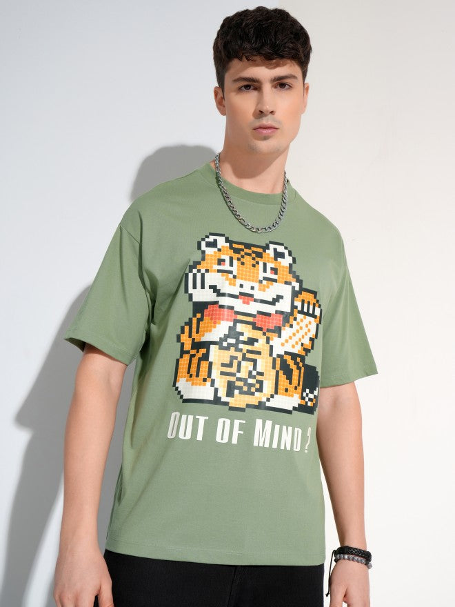 Highlander Men Olive Printed Round Neck T-Shirt - Olive - Image 7