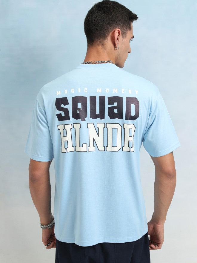 Highlander Men Blue Printed Relaxed Fit T-Shirt - Blue - Image 3