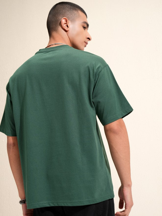 Highlander Men Green Printed Relaxed Fit T-Shirt - Green - Image 3