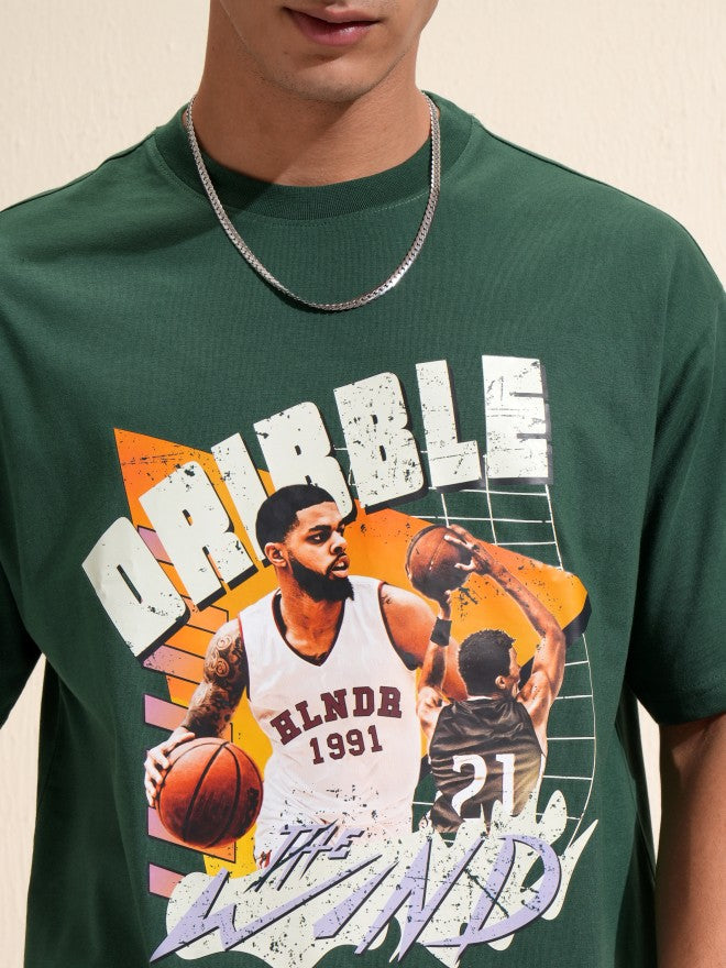 Highlander Men Green Printed Relaxed Fit T-Shirt - Green - Image 5