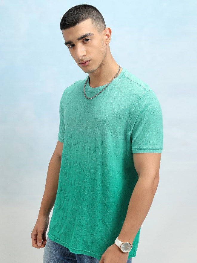 Highlander Men Green Round Neck Casual Tshirt - Green - Image 4