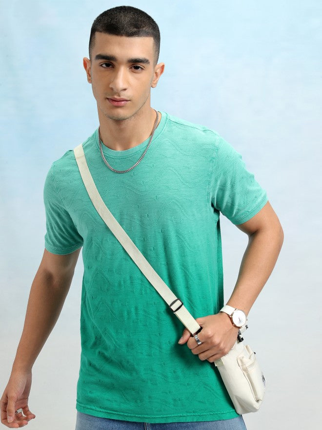 Highlander Men Green Round Neck Casual Tshirt - Green - Image 7