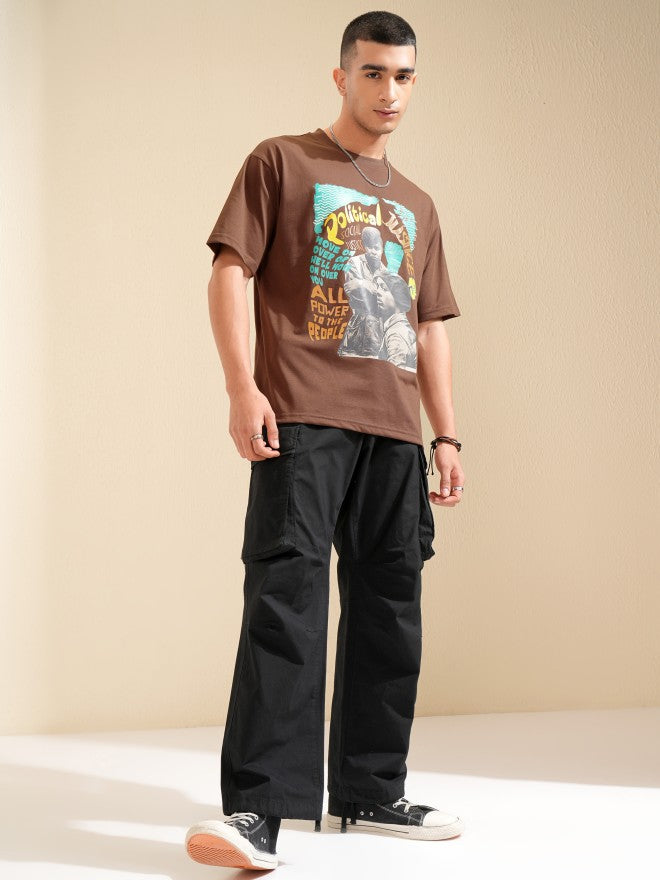 Highlander Men Brown Printed Relaxed Fit T-Shirt - Brown - Image 2