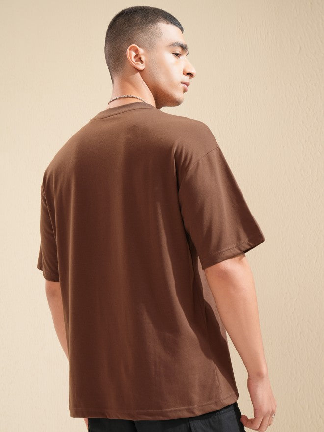 Highlander Men Brown Printed Relaxed Fit T-Shirt - Brown - Image 3