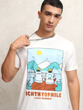 Highlander Men Off White Printed Round Neck Regular Fit T-Shirt - Off White - Image 1
