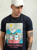 Highlander Men Navy Blue Printed Relaxed Fit T-Shirt - Navy Blue - Image 1