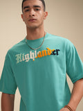 Highlander Men Sage Printed Round Neck Relaxed Fit T-Shirt - Sage - Image 1