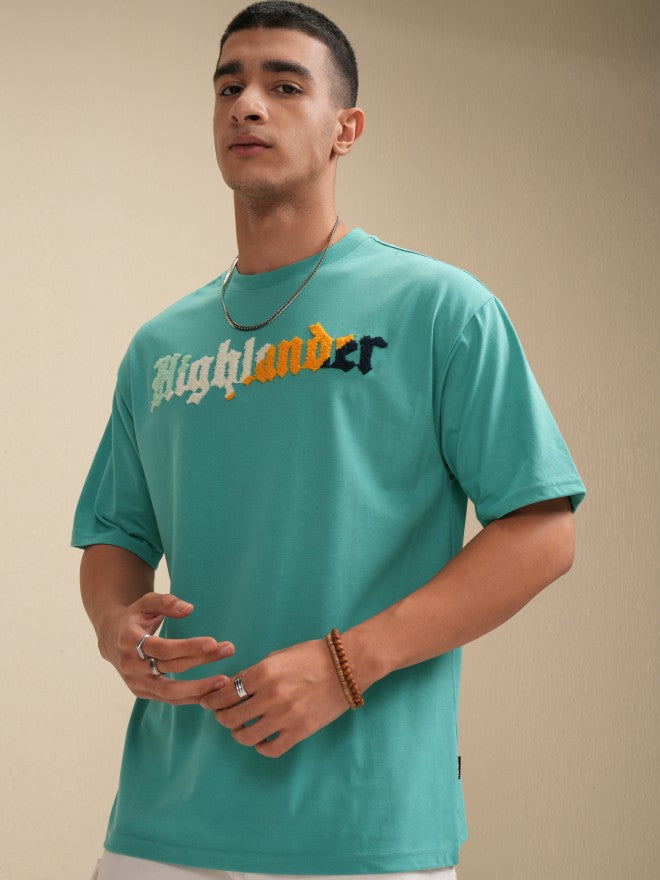 Highlander Men Sage Printed Round Neck Relaxed Fit T-Shirt - Sage - Image 4