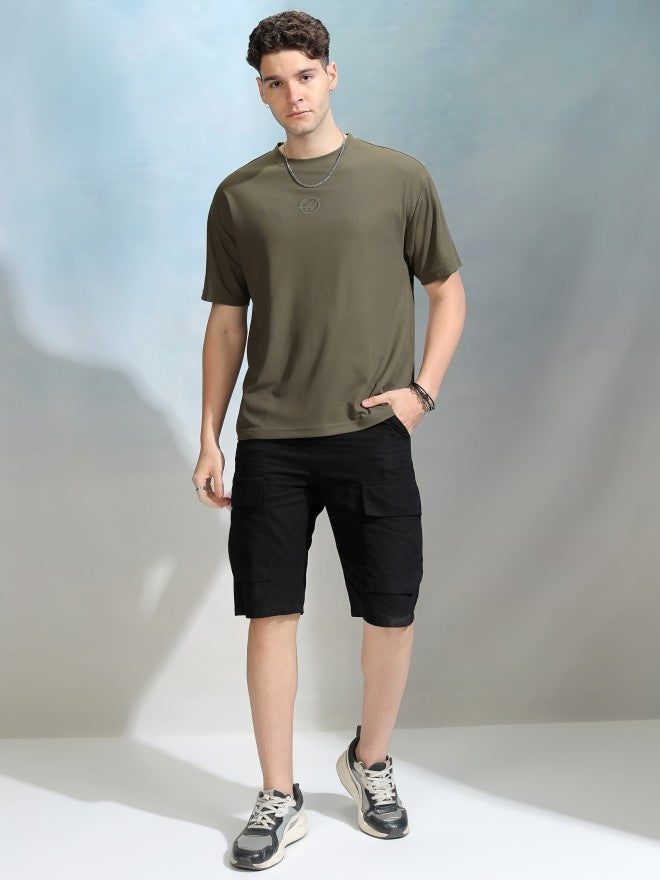 Highlander Men Olive Solid Round Neck T-Shirt - Olive - Image 2