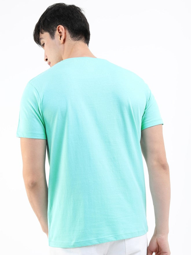 Highlander Men Blue Printed Round Neck Slim Fit T-Shirt - Blue - Image 2