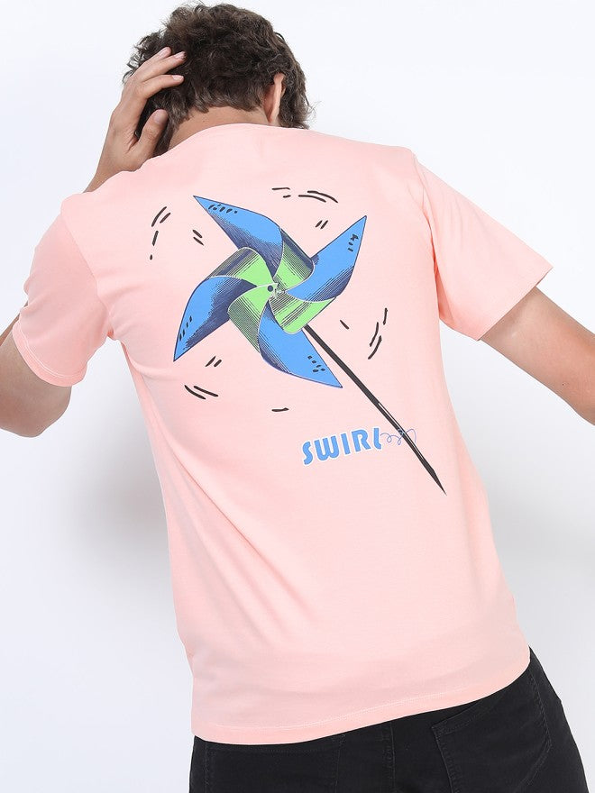 Highlander Men Pink Printed Round Neck Slim Fit T-Shirt - Pink - Image 2