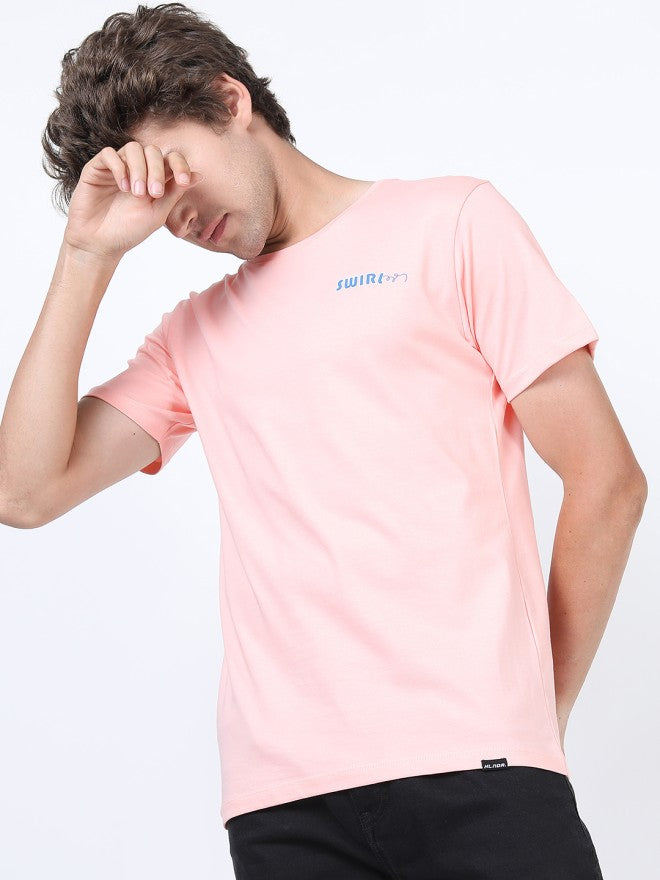 Highlander Men Pink Printed Round Neck Slim Fit T-Shirt - Pink - Image 4