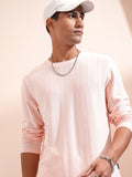 Highlander Men Pink Self Design Relaxed Fit T-Shirt - Pink - Image 1