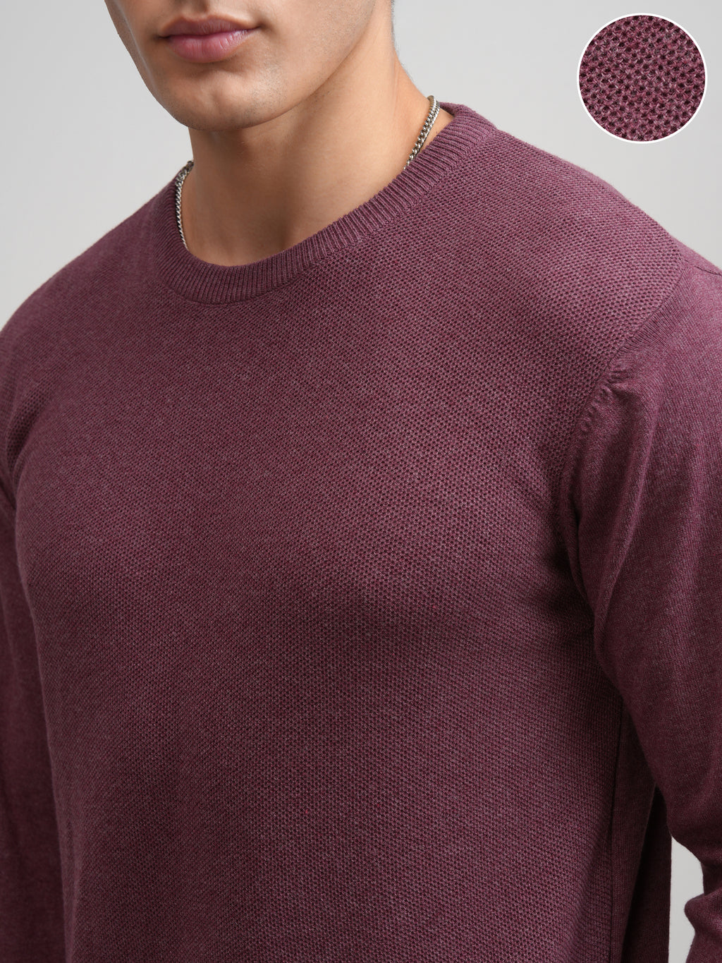 Highlander Men Maroon Solid Round Neck Regular Fit T-Shirt - Maroon - Image 5